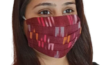 Tri-color 100% Cotton Ikat Pleated Double Layer Cloth Mask