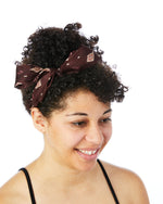 Brown Sari Braided-Tie Headband