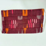 Tri-color 100% Cotton Ikat Pleated Double Layer Cloth Mask
