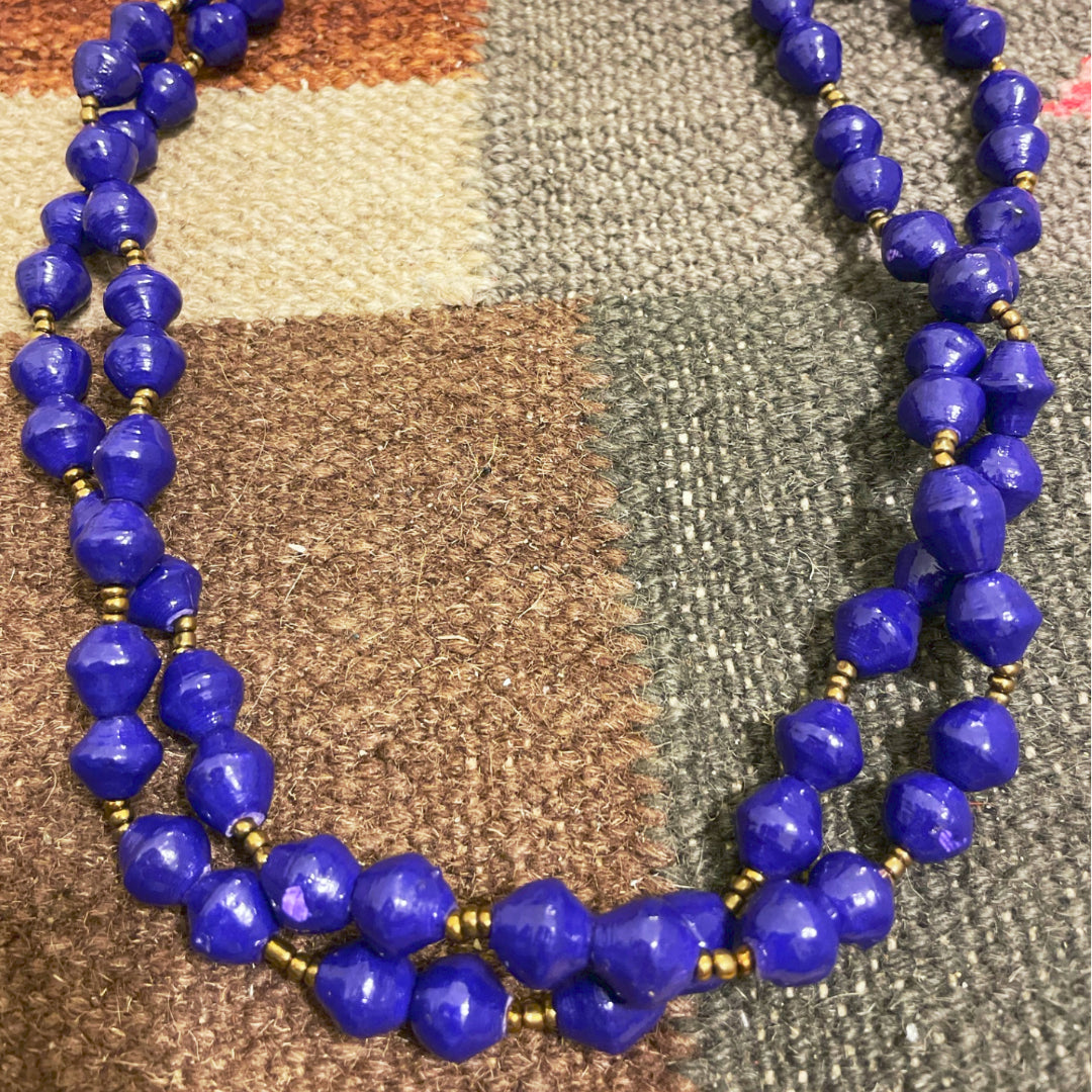 Double paper bead necklace
