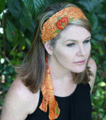 Orange Silk Sari Tie Headband