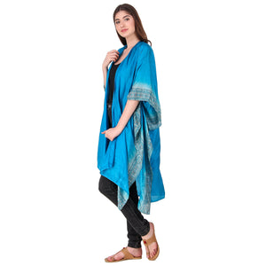 Vintage Blue Sari Kimono