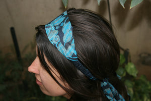 Blue Sari Tie Headband