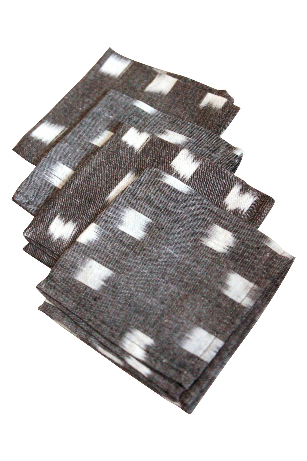 Grey Block Ikat Cloth Napkin- Set of 2