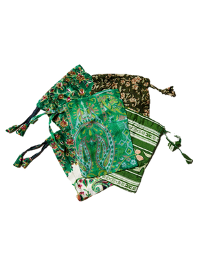 Green Sari Pouch- Pack of 10