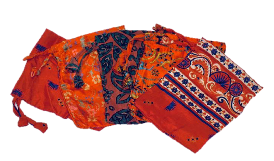 Orange Sari Pouch- Pack of 10