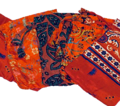 Orange Sari Pouch- Pack of 10