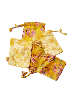 Yellow Sari Pouch- Pack of 10